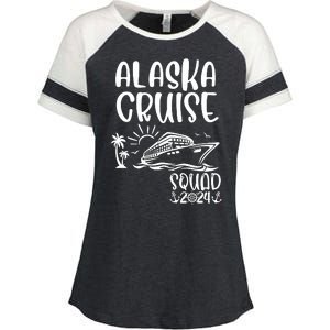 Alaska Cruise Squad 2024 Alaska Holiday Family Matching Enza Ladies Jersey Colorblock Tee