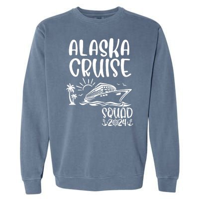 Alaska Cruise Squad 2024 Alaska Holiday Family Matching Garment-Dyed Sweatshirt