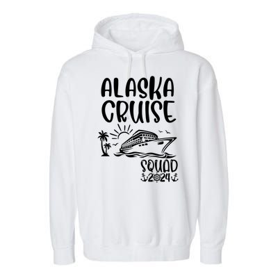 Alaska Cruise Squad 2024 Alaska Holiday Family Matching Garment-Dyed Fleece Hoodie