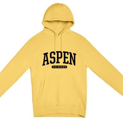 Aspen Colorado Souvenirs College Style Aspen Colorado Souvenir Premium Pullover Hoodie