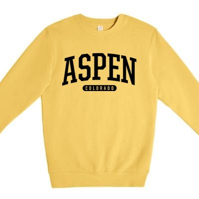 Aspen Colorado Souvenirs College Style Aspen Colorado Souvenir Premium Crewneck Sweatshirt