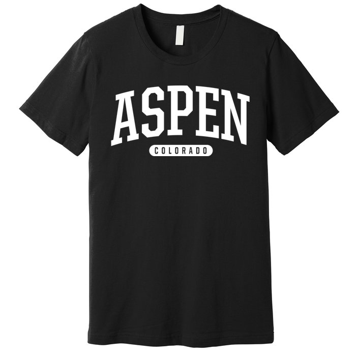 Aspen Colorado Souvenirs College Style Aspen Colorado Souvenir Premium T-Shirt