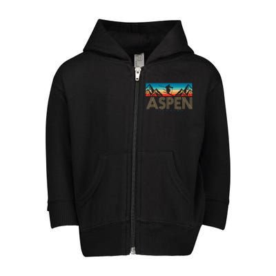 Aspen Colorado Ski Sunset Mountain Toddler Zip Fleece Hoodie