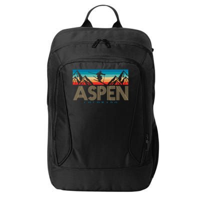 Aspen Colorado Ski Sunset Mountain City Backpack