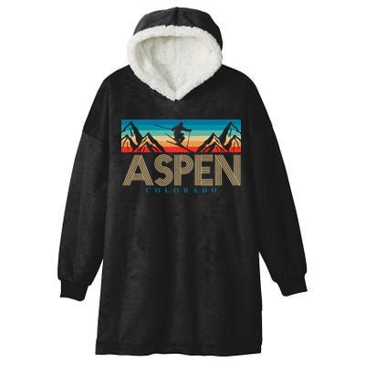 Aspen Colorado Ski Sunset Mountain Hooded Wearable Blanket