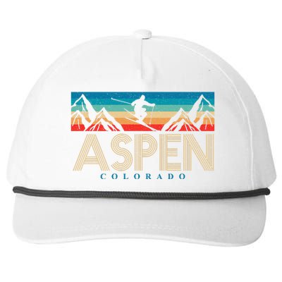 Aspen Colorado Ski Sunset Mountain Snapback Five-Panel Rope Hat