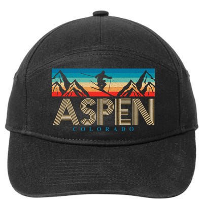 Aspen Colorado Ski Sunset Mountain 7-Panel Snapback Hat