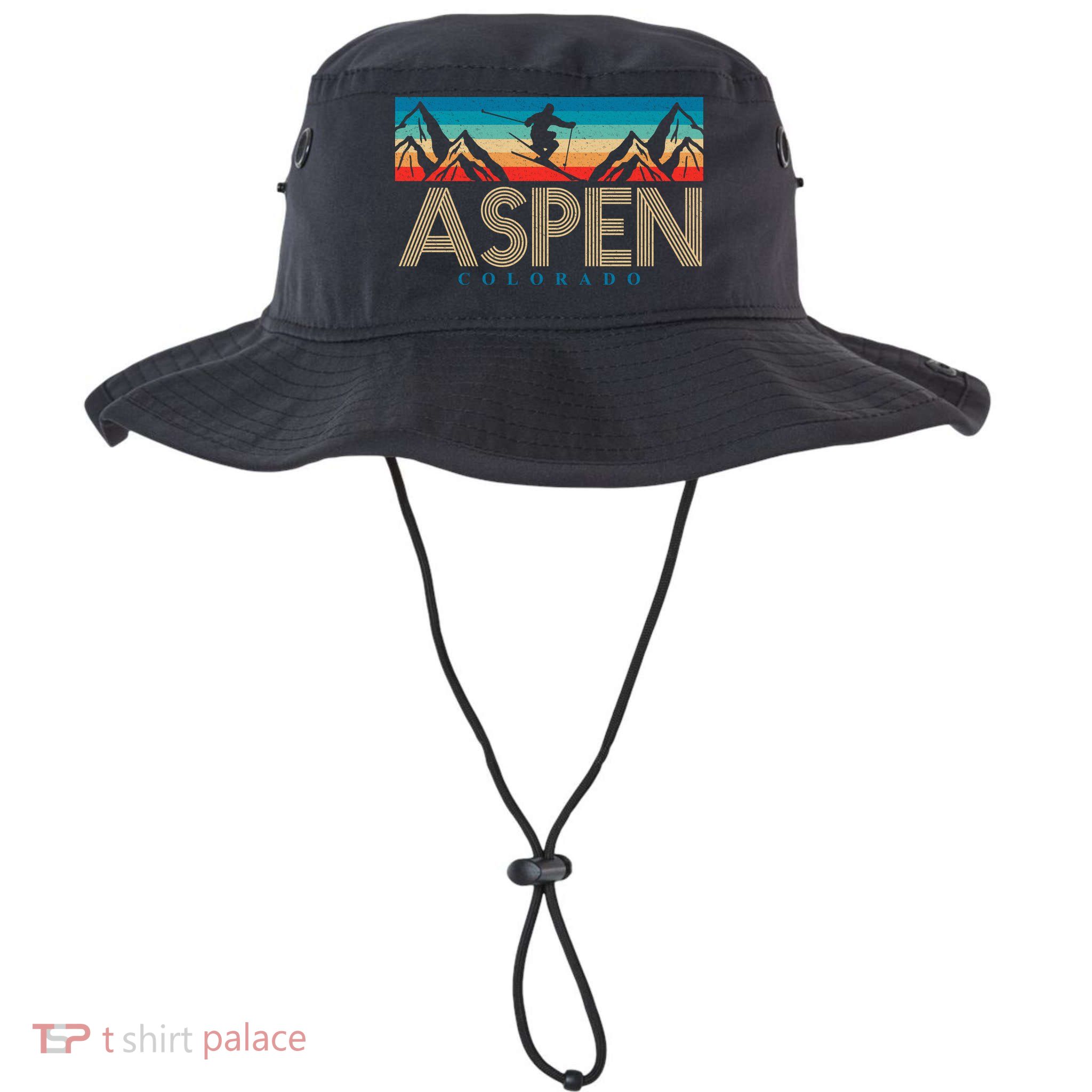 Aspen Colorado Ski Sunset Mountain Bucket Hat