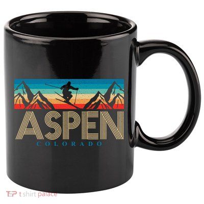 Aspen Colorado Ski Sunset Mountain 11oz C Handle Ceramic Mug