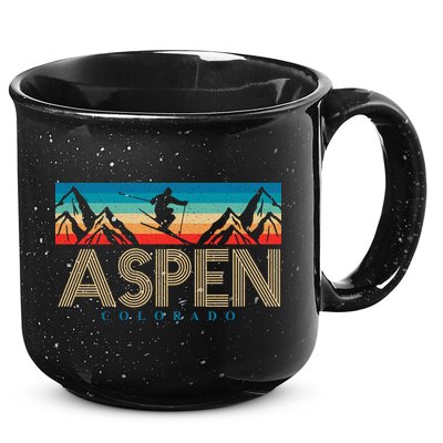 Aspen Colorado Ski Sunset Mountain 15oz Campfire Ceramic Mug