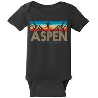 Aspen Colorado Ski Sunset Mountain Baby Bodysuit