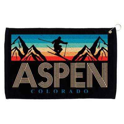 Aspen Colorado Ski Sunset Mountain Grommeted Golf Towel