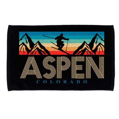 Aspen Colorado Ski Sunset Mountain Microfiber Hand Towel