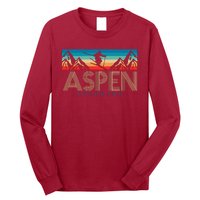 Aspen Colorado Ski Sunset Mountain Long Sleeve Shirt