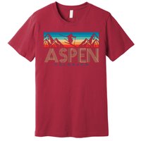 Aspen Colorado Ski Sunset Mountain Premium T-Shirt