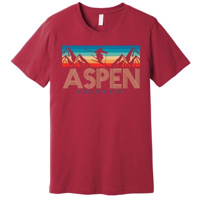 Aspen Colorado Ski Sunset Mountain Premium T-Shirt