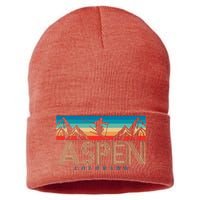 Aspen Colorado Ski Sunset Mountain Sustainable Knit Beanie