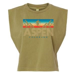 Aspen Colorado Ski Sunset Mountain Garment-Dyed Women's Muscle Tee