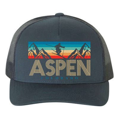 Aspen Colorado Ski Sunset Mountain Yupoong Adult 5-Panel Trucker Hat