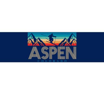 Aspen Colorado Ski Sunset Mountain Bumper Sticker