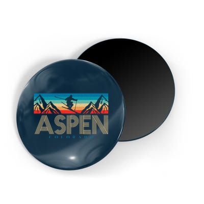 Aspen Colorado Ski Sunset Mountain Magnet