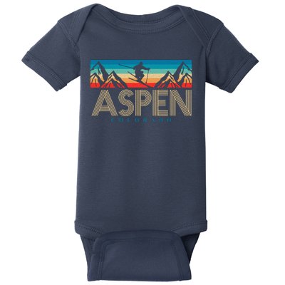 Aspen Colorado Ski Sunset Mountain Baby Bodysuit