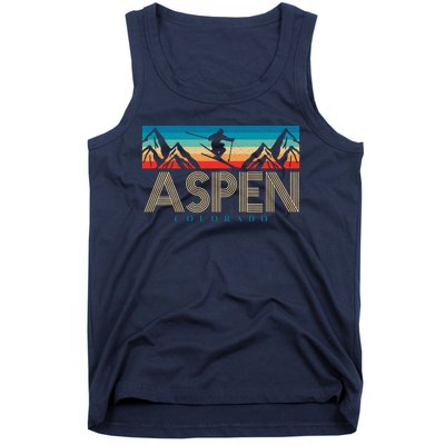 Aspen Colorado Ski Sunset Mountain Tank Top