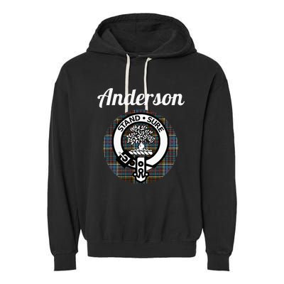 Anderson Clan Scottish Name Coat Of Arms Tartan Garment-Dyed Fleece Hoodie