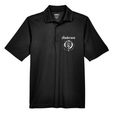 Anderson Clan Scottish Name Coat Of Arms Tartan Men's Origin Performance Piqué Polo