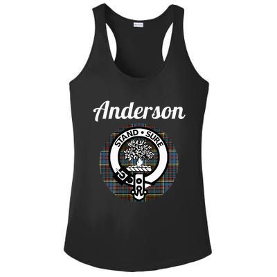 Anderson Clan Scottish Name Coat Of Arms Tartan Ladies PosiCharge Competitor Racerback Tank