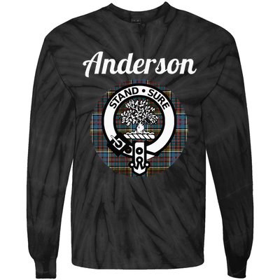 Anderson Clan Scottish Name Coat Of Arms Tartan Tie-Dye Long Sleeve Shirt