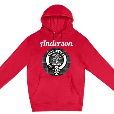 Anderson Clan Scottish Name Coat Of Arms Tartan Premium Pullover Hoodie