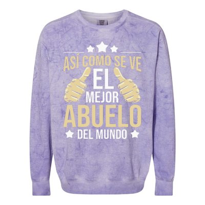 Así Como Se Ve El Mejor Abuelo Del Mundo Grandfather Dad Colorblast Crewneck Sweatshirt