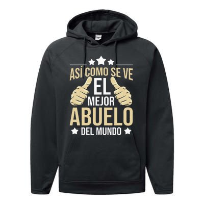 Así Como Se Ve El Mejor Abuelo Del Mundo Grandfather Dad Performance Fleece Hoodie