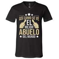 Así Como Se Ve El Mejor Abuelo Del Mundo Grandfather Dad V-Neck T-Shirt