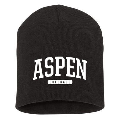 Aspen Colorado Souvenirs College Style Aspen Colorado Souvenir Gift Short Acrylic Beanie