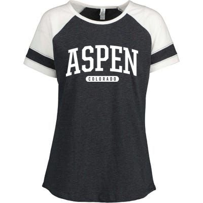 Aspen Colorado Souvenirs College Style Aspen Colorado Souvenir Gift Enza Ladies Jersey Colorblock Tee