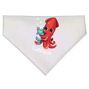 Adorable Cuddlefish Sea Life Illustration Cuttlefish Squid USA-Made Doggie Bandana