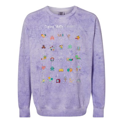 ABC Coping Skills Alphabet Self Care Tal Health Awareness Colorblast Crewneck Sweatshirt