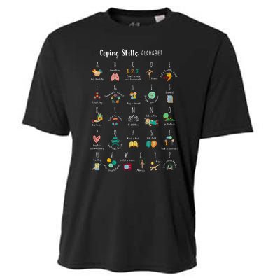 ABC Coping Skills Alphabet Self Care Tal Health Awareness Cooling Performance Crew T-Shirt