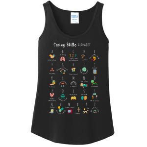 ABC Coping Skills Alphabet Self Care Tal Health Awareness Ladies Essential Tank