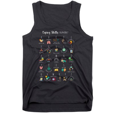 ABC Coping Skills Alphabet Self Care Tal Health Awareness Tank Top