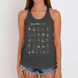 ABC Coping Skills Alphabet Self Care Tal Health Awareness Women's Knotted Racerback Tank