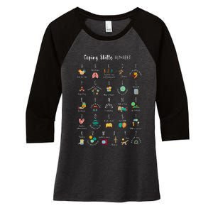 ABC Coping Skills Alphabet Self Care Tal Health Awareness Women's Tri-Blend 3/4-Sleeve Raglan Shirt