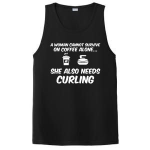 A Cannot Survive On Coffee She Also Needs Curling Great Gift PosiCharge Competitor Tank