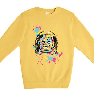 Astronaut Cat Space Kitty Graphic Unisex Adult Gift Premium Crewneck Sweatshirt