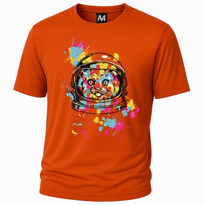 Astronaut Cat Space Kitty Graphic Unisex Adult Gift Cooling Performance Crew T-Shirt