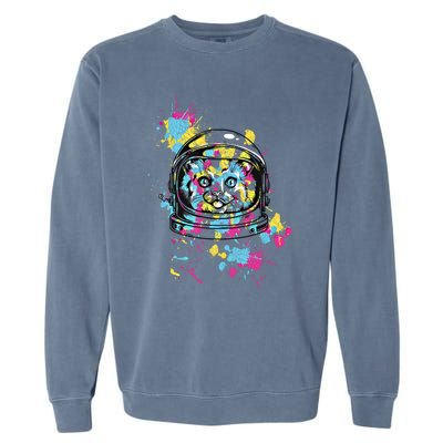 Astronaut Cat Space Kitty Graphic Unisex Adult Gift Garment-Dyed Sweatshirt