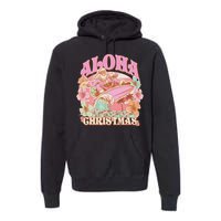 Aloha Christmas Santa Claus Surfing Hawaiian Mele Kalikimaka Premium Hoodie