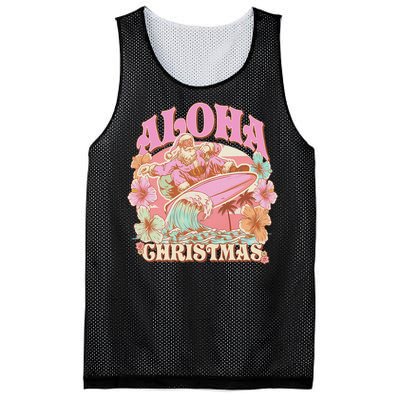 Aloha Christmas Santa Claus Surfing Hawaiian Mele Kalikimaka Mesh Reversible Basketball Jersey Tank